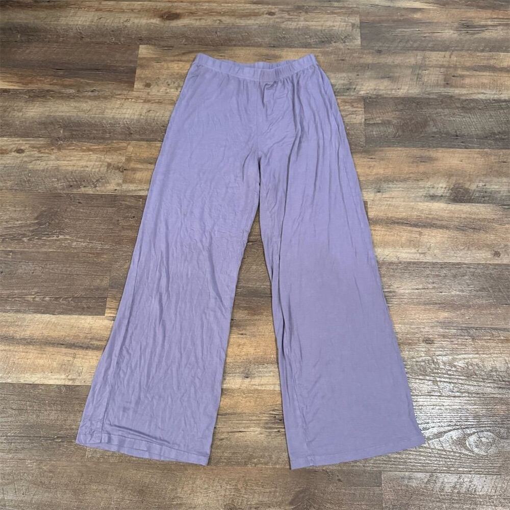 Wiwi Lavender Purple Wide-Leg Pull-on Lounge Pants Bamboo Comfort Pajama M FLAWS